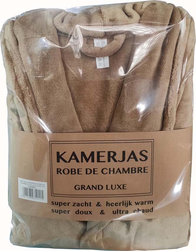 Robe de chambre microfibre camel XL