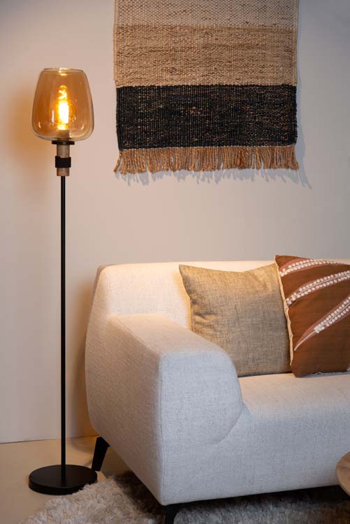 Lucide ILONA - Vloerlamp - Ø 34 cm - 1xE27 - Amber