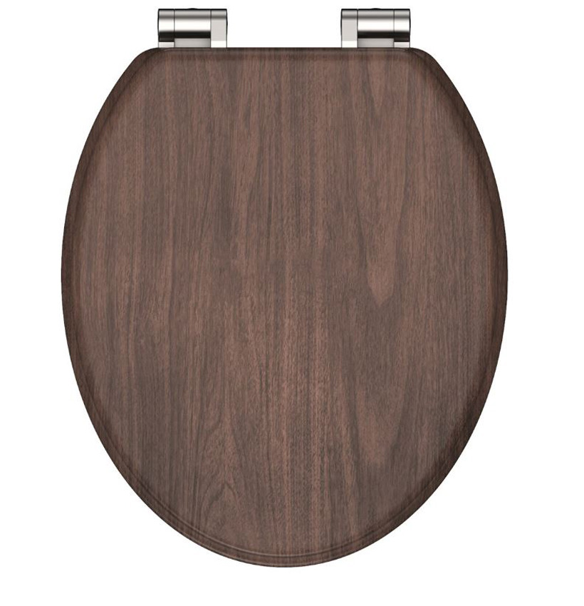 WC-bril softclose donker houtmotief