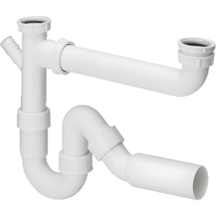 Siphon pour lavabos double