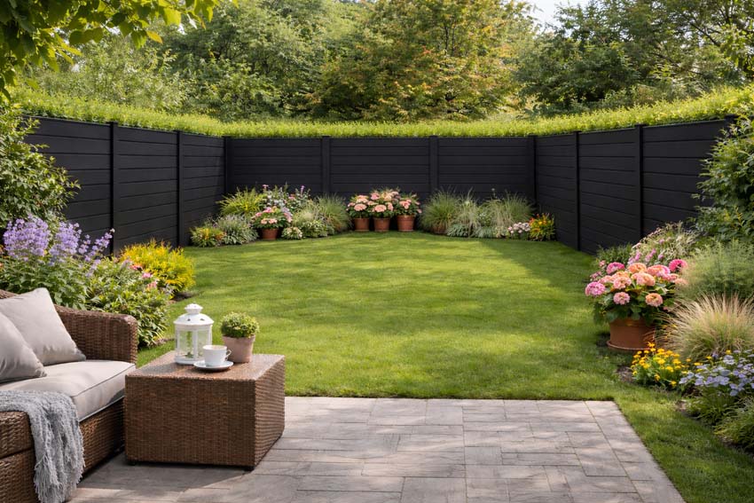 Clôture Havana alu noir 220 x 180 x 4 cm