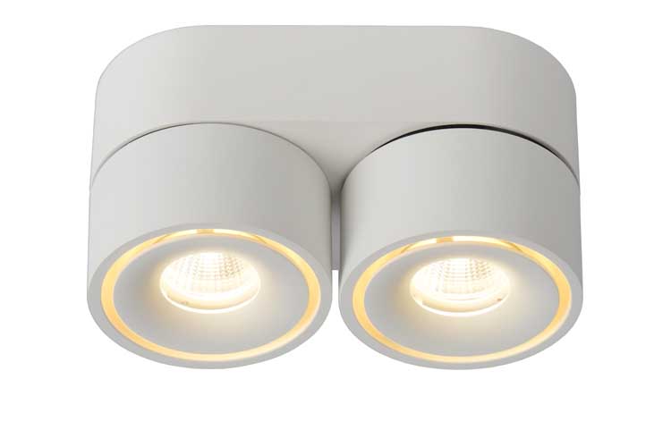 Lucide YUMIKO - Spot plafond - LED Dim. - 2x8W 2700K - Blanc