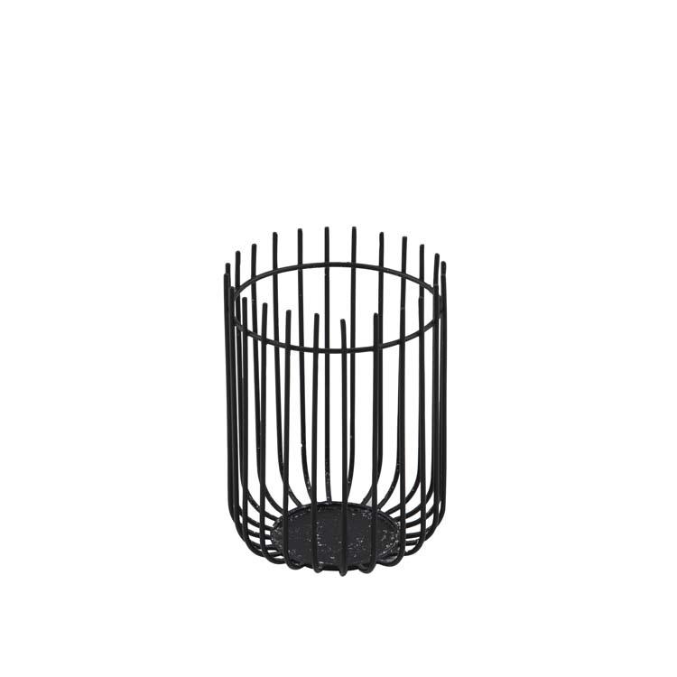Bougeoir Point-Virgule wire noir 8,2 x 11,6 cm