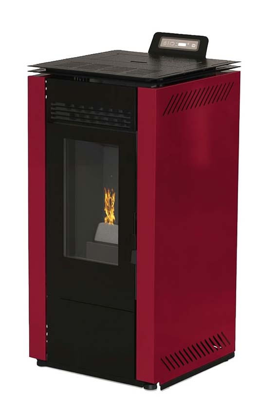 Pelletkachel Model 8 - 7,9kW - 160m³ - bordeaux - 94x44x48cm