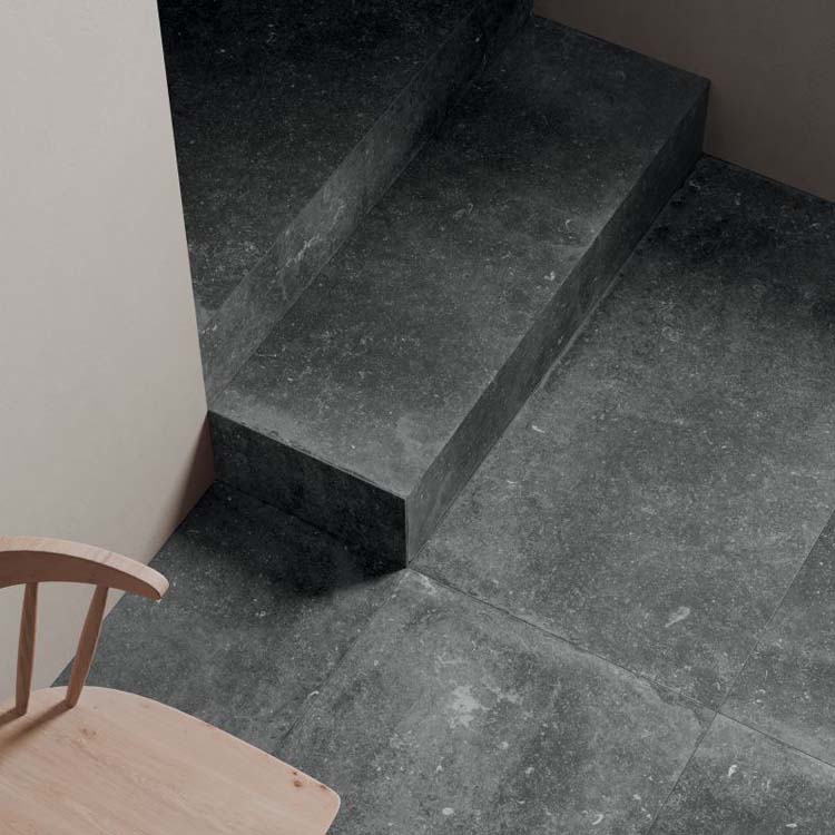 Carrelage de sol et mural Nordik imitation pierre bleue anthracite 60x120cm