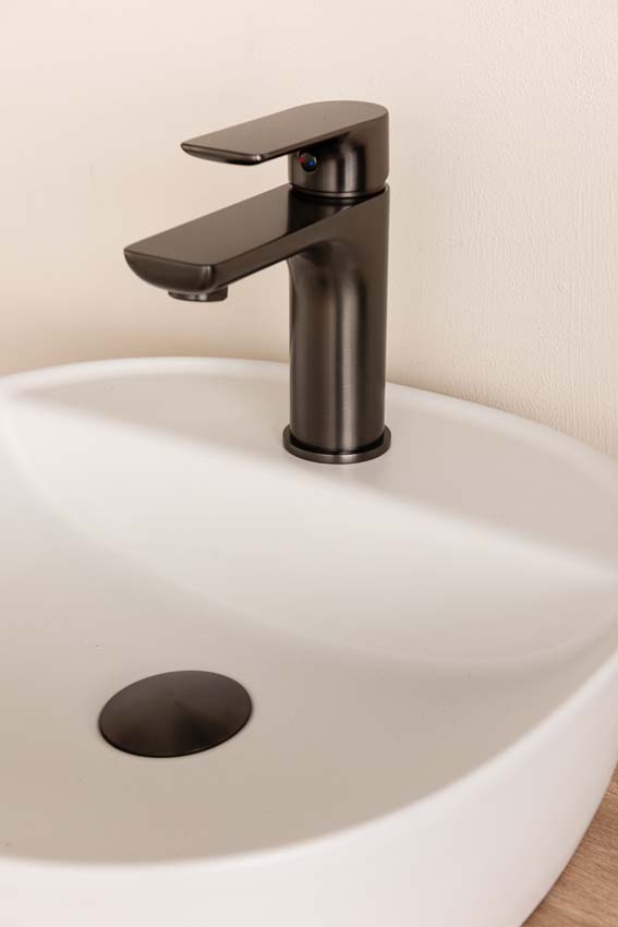 Meuble de salle de bains Bella chêne suspendu avec double vasque à poser blanc avec trou pour robinet 150cm