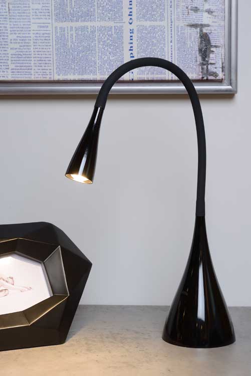 Lucide ZOZY - Bureaulamp - LED Dimb. - 1x3W 3000K - Zwart