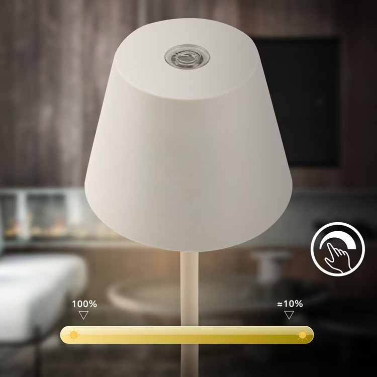 Tafellamp Salori - wit - 14.2cm - dimbaar - LED - 2.1W - 2700K - IP44 - USB