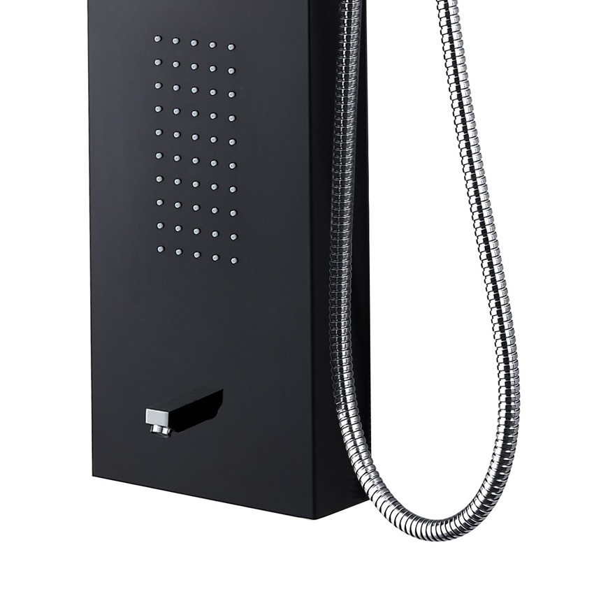Douchezuil thermostatisch zwart 160x20x6,5cm