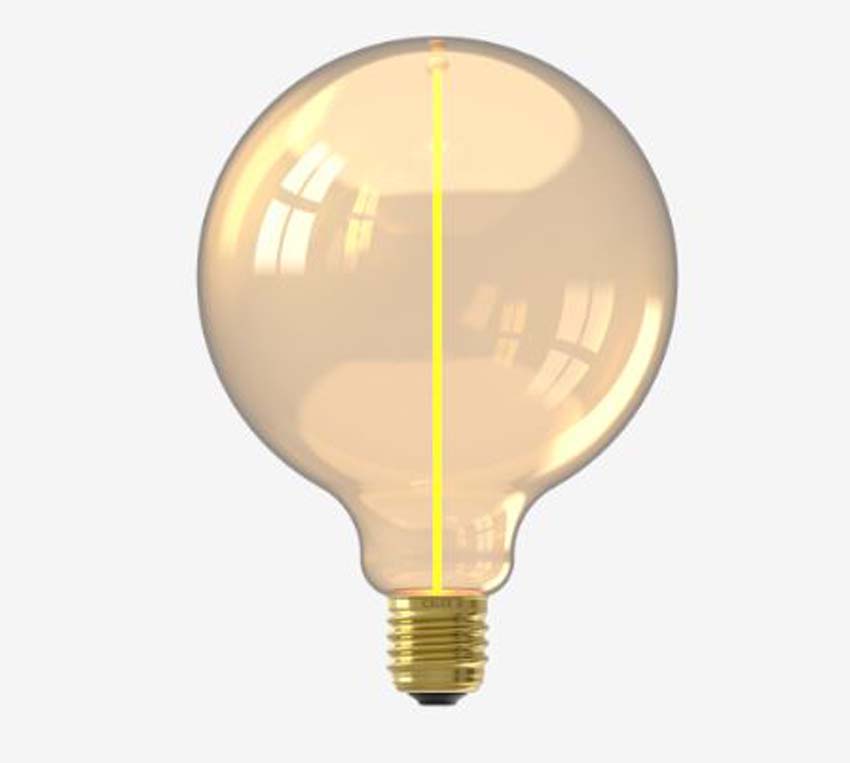 LED lamp - Goud - Ø12,5x17,6cm - Dimbaar - E27 - 1x3,4W - 150lm - 1800K LED lamp - Goud - Ø12,5x17,6cm - Dimbaar - E27 - 1x3,4W - 150lm - 1800K