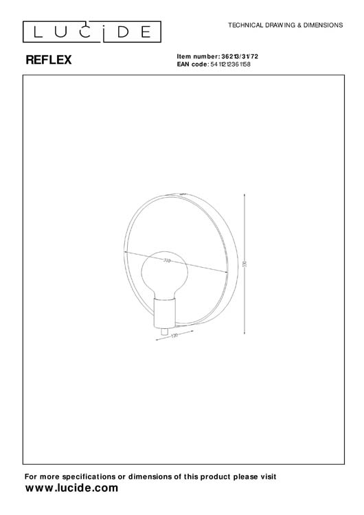 Spiegellamp - goud - E27 - 25W