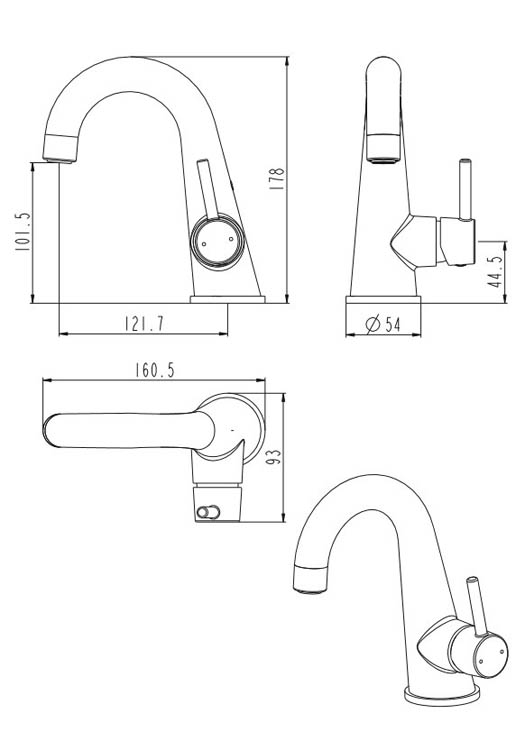 Wastafelkraan Pol 17,80cm chroom Wastafelkraan Pol 17,80cm chroom