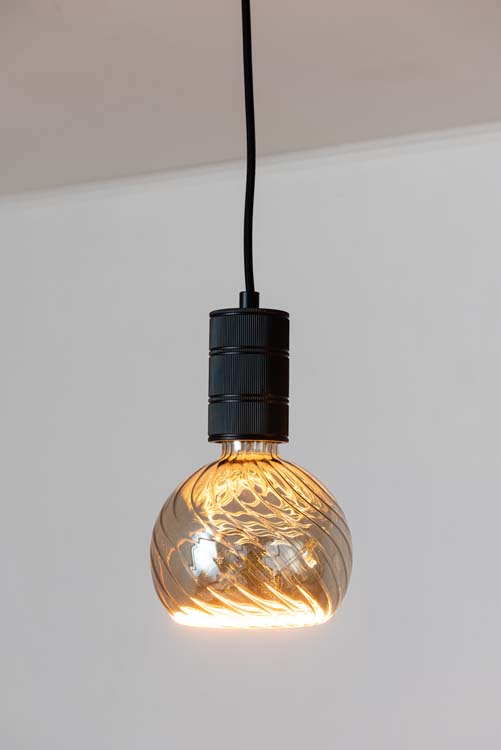 Rail lumineux design Béa noir set 1,2m 3 lustres Smokey Grey E27 3x6W