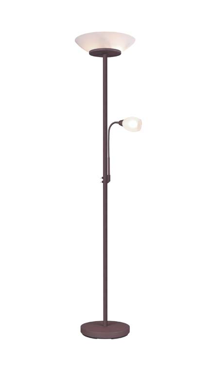 Lampadaire avec lampe de lecture marron/verre excl lampe LED possible H180cm