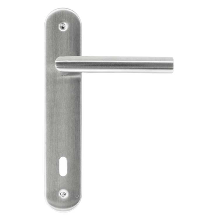 Poignée de porte pro belluno 19mm inox plus plaque