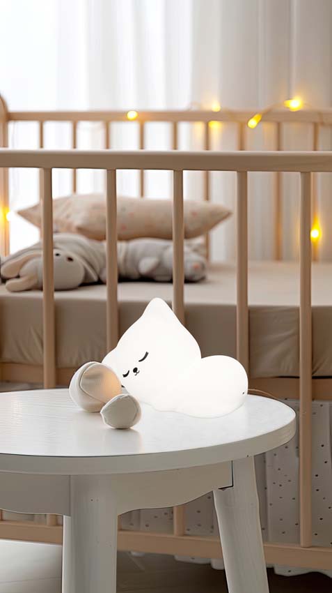 Tafellamp Poesje - Wit - 11x8cm - Dimbaar - LED - 1x0,3W - RGB 3000K - met batterij en timer