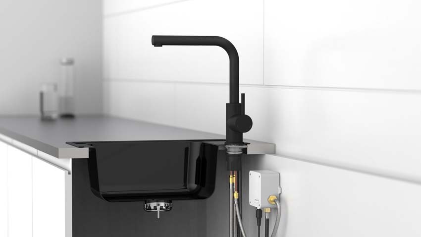 Mitigeur de cuisine Fynn bec extensible + capteur noir mat