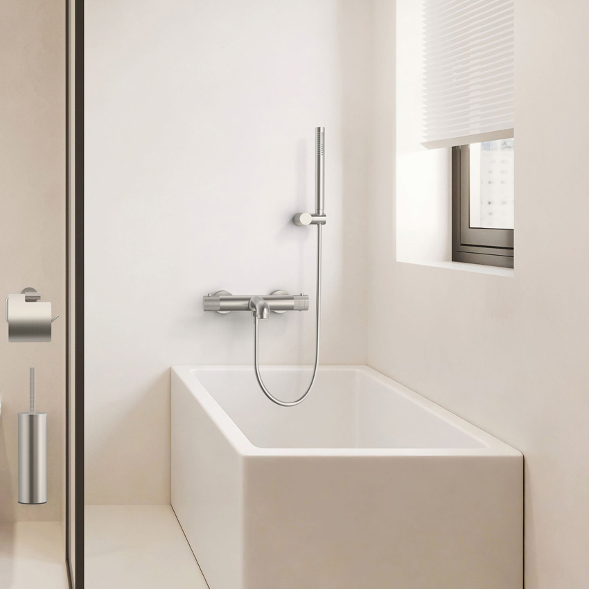 Robinet de baignoire Vera thermostatique inox brossé