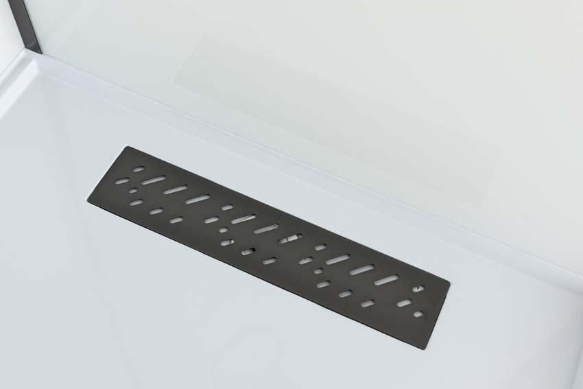 Cabine de douche Amani gauche/droite gunmetal porte coulissante 90x115x215cm