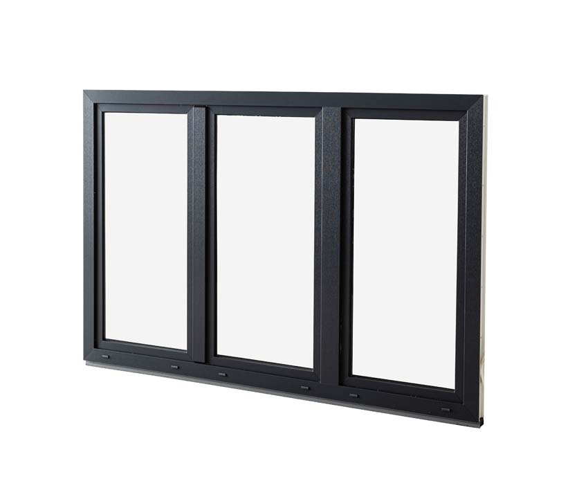 3-VAN Châssis oscillo-battant+fixe pvc Elegant antra/w B2100xH1400 mm