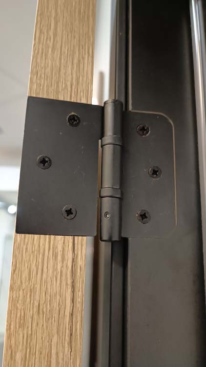 Complete binnendeur Nature Wood eik 201,5x63cm tubespaan verticaal omkeerbaar + zwarte deurkast 16,5cm