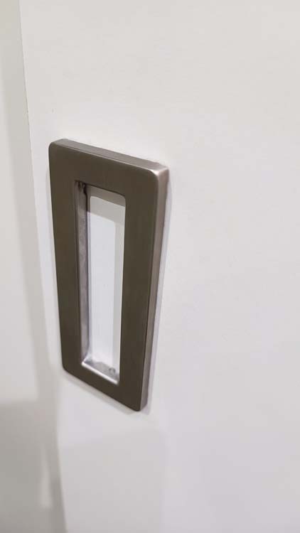 Porte coulissante simple complète Palladium blanc 93x211,5cm + rail en acier inoxydable