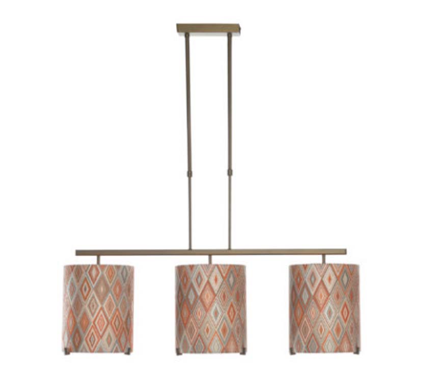 Suspension - Bronze/multicolore - 105x25cm - Dimmable - E27 - 3x60W