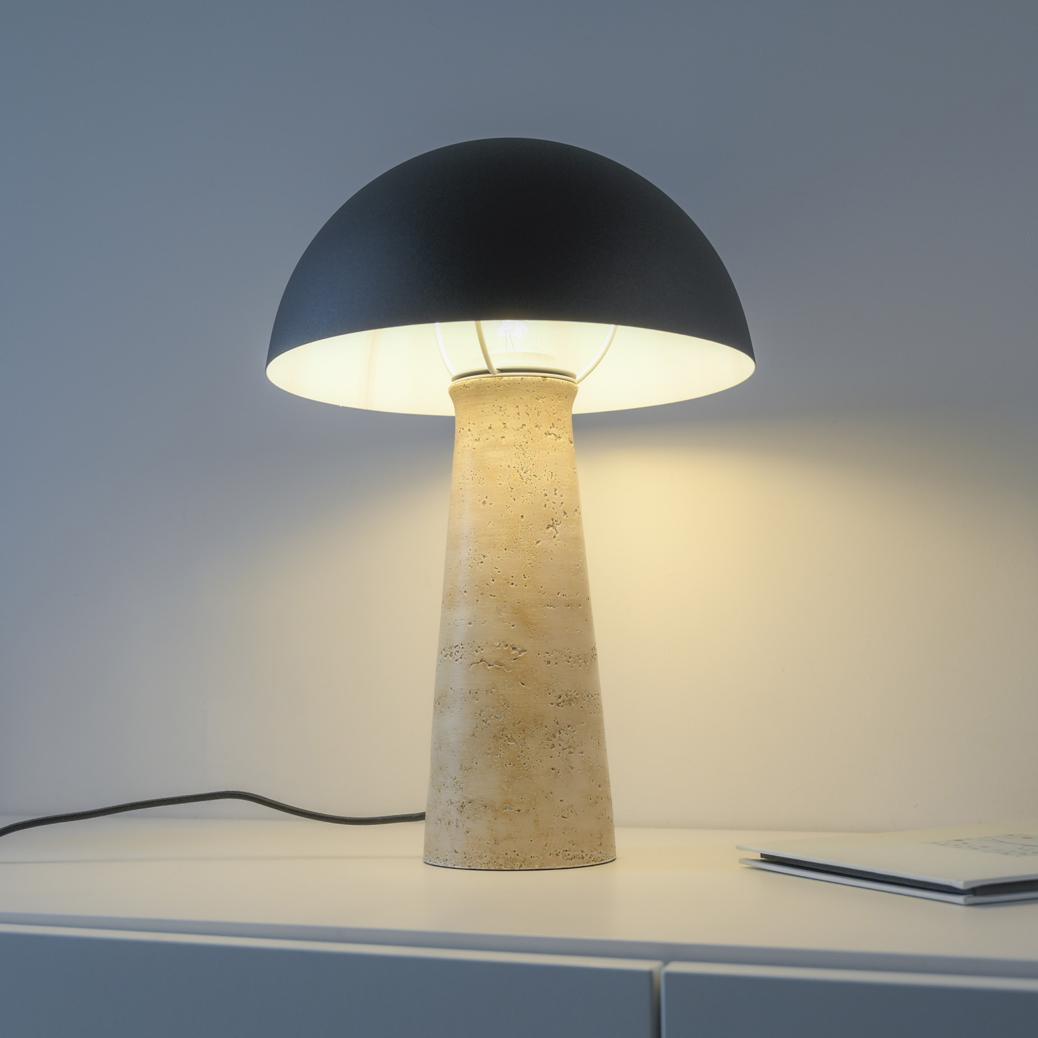 Lampe de table - noir - Ø25cm - 1xE27 - 15W max. - ampoule non incluse