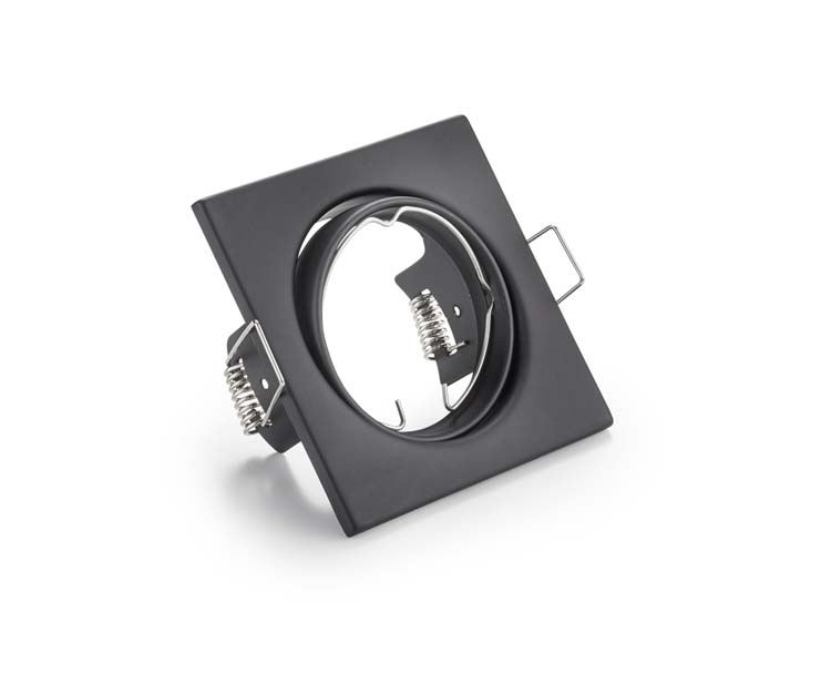 Inbouwspot zwart mat excl lamp LED mogelijk max. 15W 9x9cm