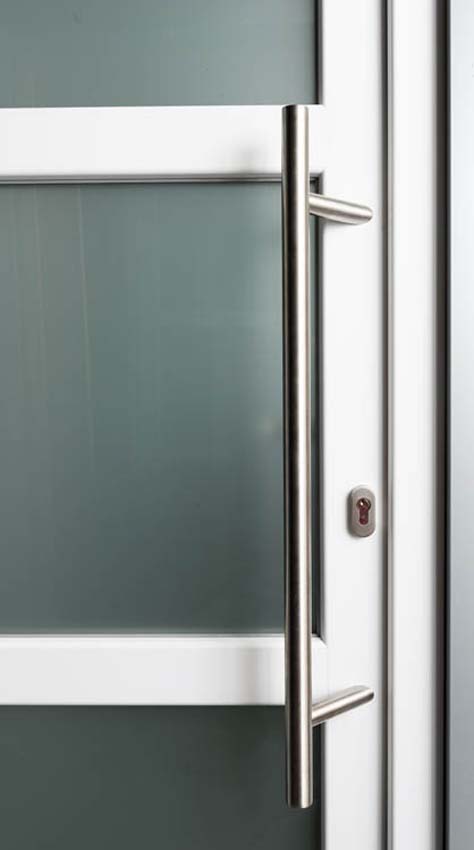 Buitendeur 3 delen PVC helder glas wit 980x2180mm rechtstrekkend