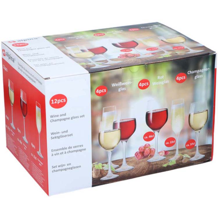 Glazenset wijn/champagne 12 delig