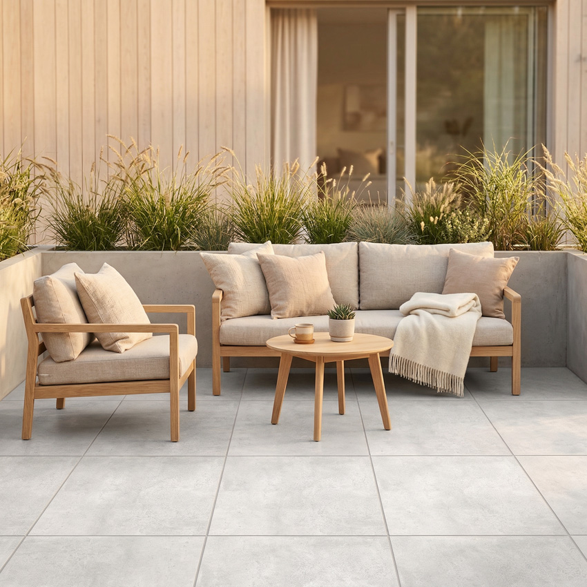 Terrastegel Ledge Silver 60x60x2cm