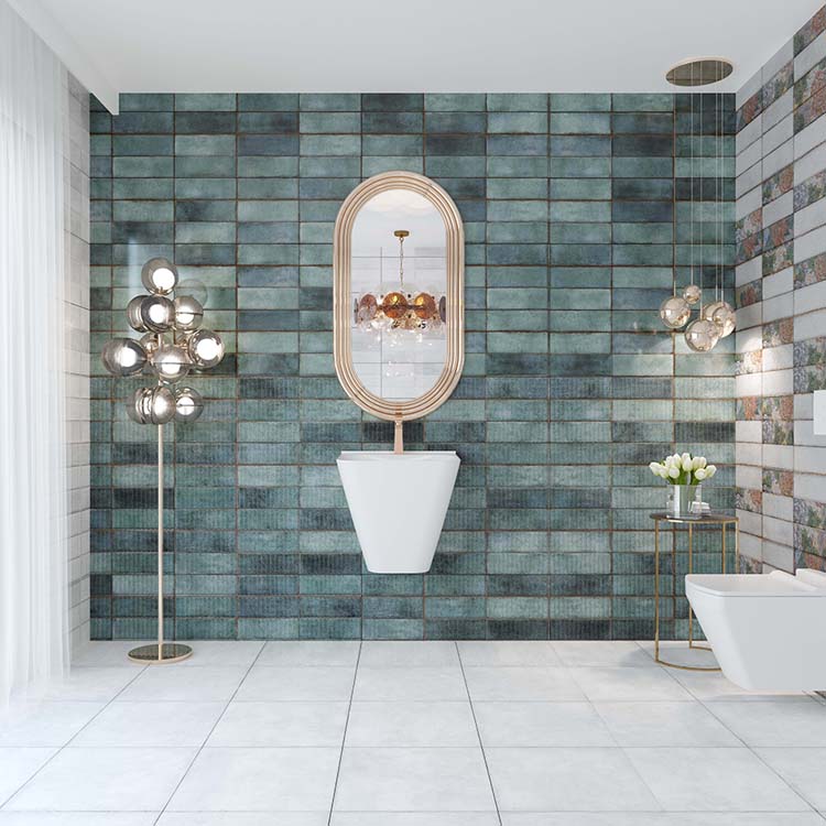 Carrelage mural Noah turquoise 30 x 90 cm
