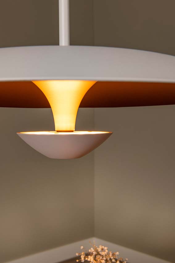 Lucide Premium Kenneth - Hanglamp - Ø40cm - LED Dimbaar - 1x12W 2700K - Wit