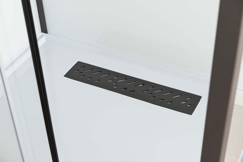 Cabine de douche Amani gauche/droite gunmetal porte coulissante 90x115x215cm
