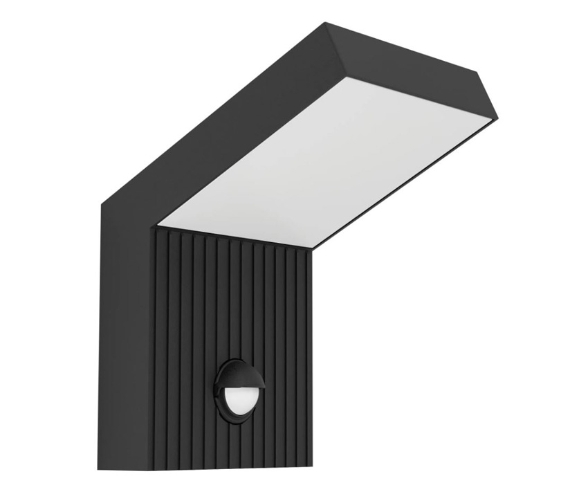 Applique murale - noir - 11x13,5x17,5cm - LED - 1x10W - 3000K - avec détecteur de mouvement