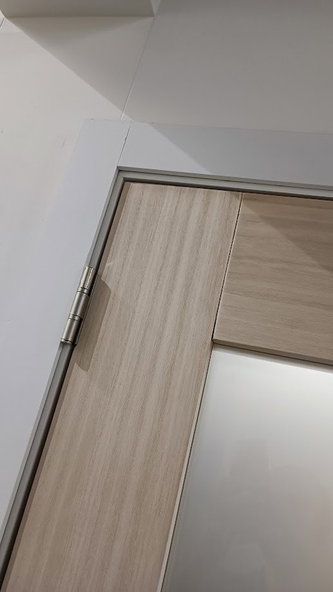 Complete binnendeur Vento mat glas/massief hout 201,5x73cm omkeerbaar + deurkast wit 16,5cm