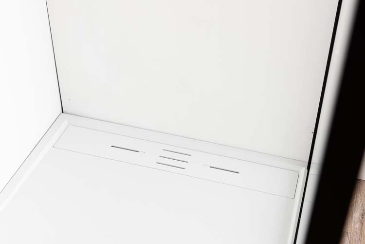 Douchewand Umi 2 geribbeld zwart profiel 120x200cm met stang