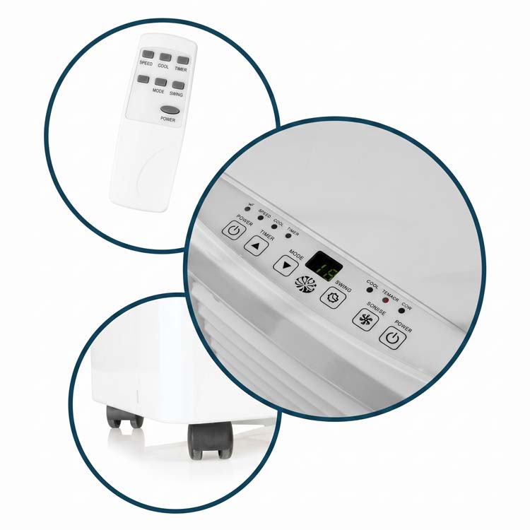Climatiseur mobile 10500 BTU refroidissement blanc + télécommande