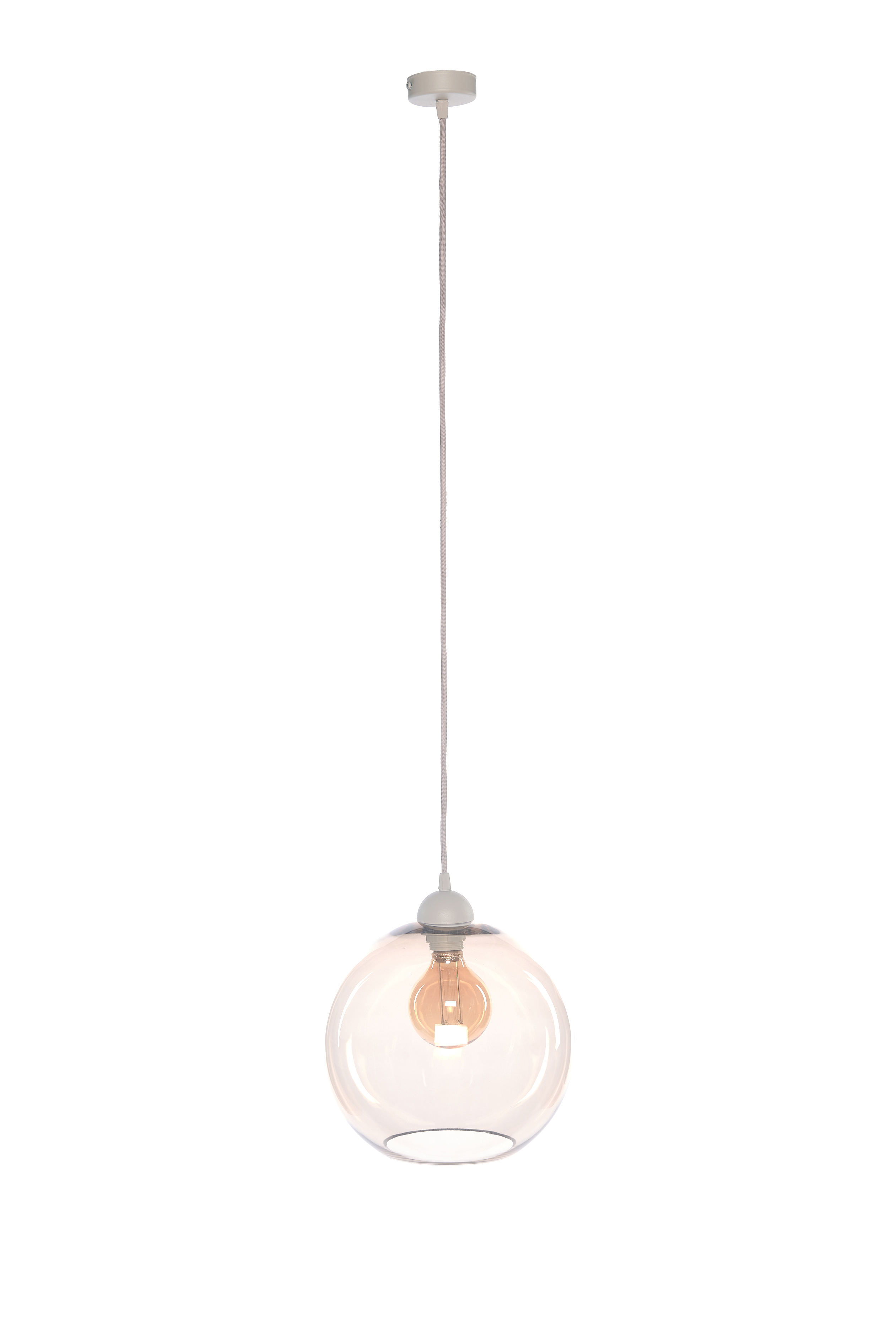 Hanglamp - beige - 1xE27 - 1 glas Ø29cm - excl. lichtbronnen
