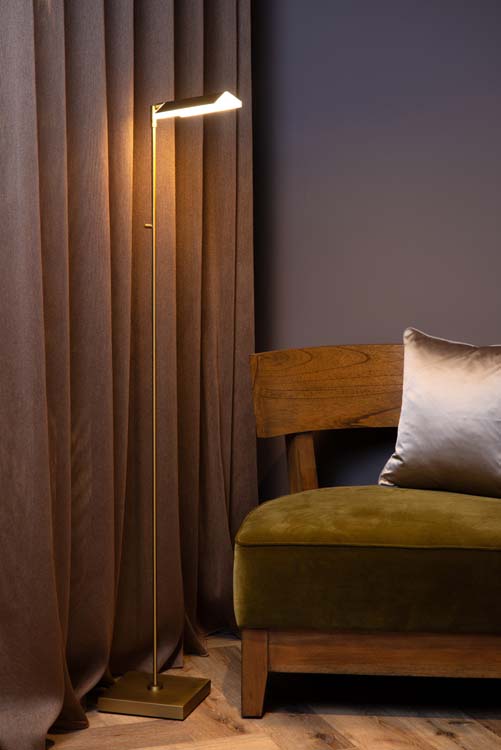 Staande lamp - goud - H134cm - LED - 12W - 2700/4000K