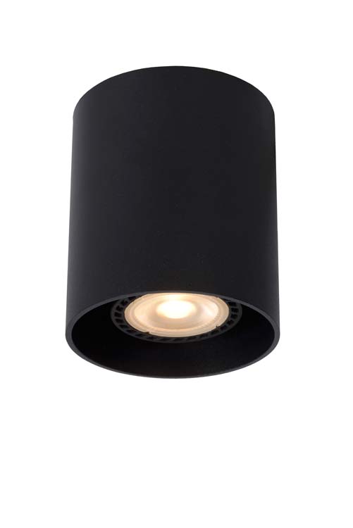 Plafonnier - noir - Ø8cm - dimmable - GU10 - 35W