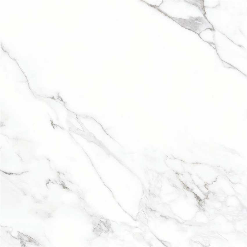 Carrelage de sol et mural Statuario imitation marbre blanc brillant 60x60cm