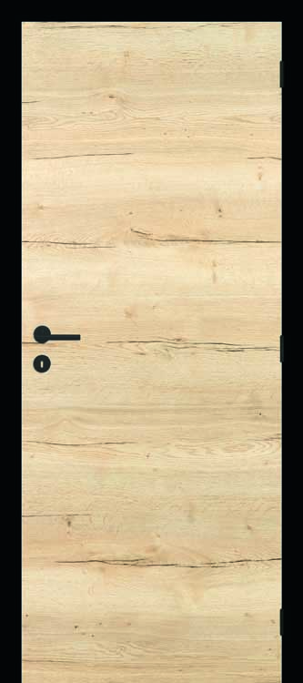 Bloc-porte tubulaire Nature wood horiz. + ébrasement noir 78cm