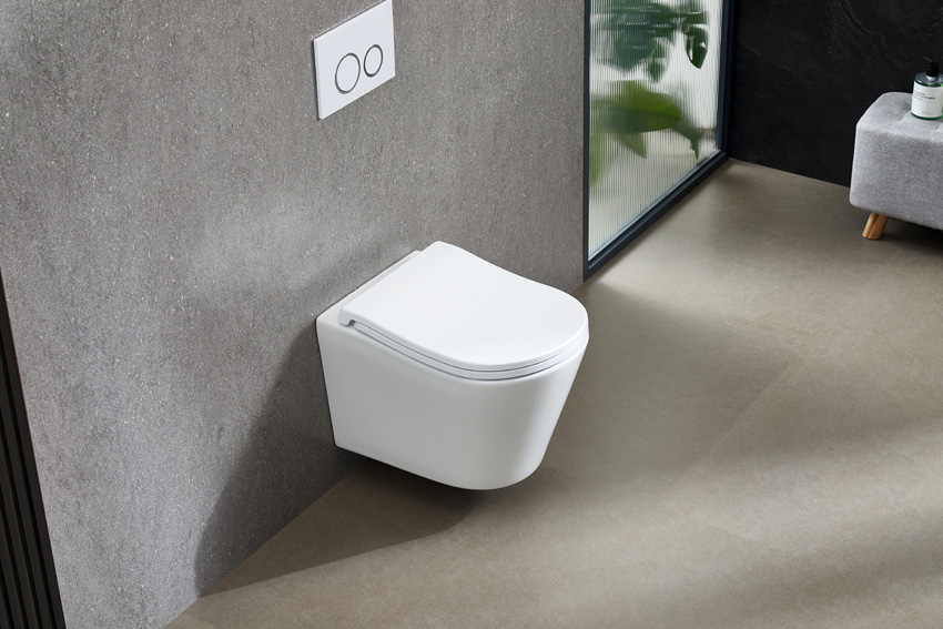 Hangtoilet Lana rimless tornado flush glanzend wit inclusief ergonomische WC-bril