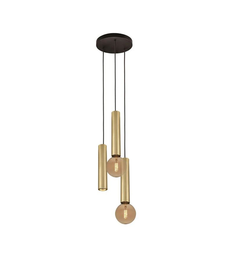 Suspension - noir/or brossé - Ø26xH116,5cm - dimmable - GU10/E27 - 3x50W