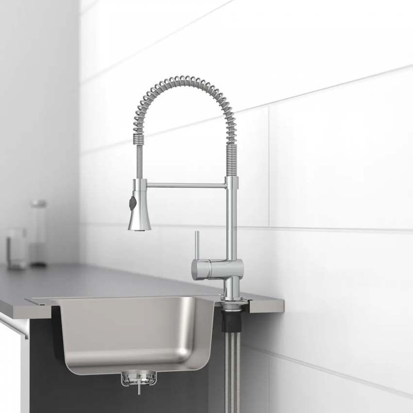 Keukenkraan Chef chroom met uittrekbare uitloop