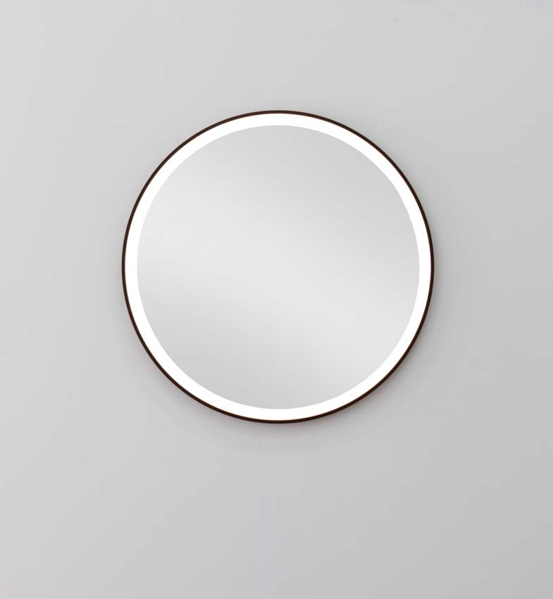 Spiegel Fergie rond LED + anti-condens zwart Ø80cm