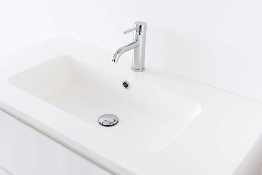 Badkamermeubel Tibo wit met enkele wastafel glanzend wit 90cm