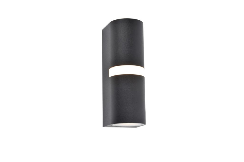 Applique murale extérieur - noir - 6,8x7,9x19cm - GU10 - 2x7W - IP54